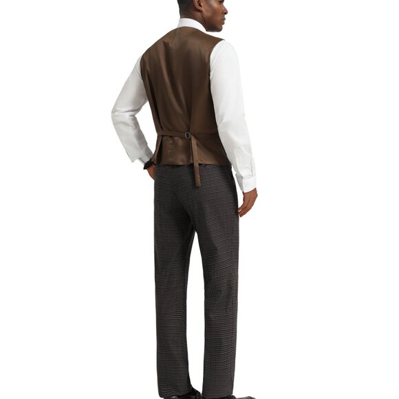 Blue Plaid Peak Lapel 3 Piece Stacy Adams Men's Suit - Picture 3 of 4